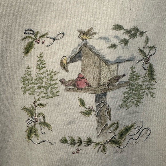 90s Garden Reflection Sweatshirt Jumper Crewneck Northern Reflection Pullover - Picture 3 of 5